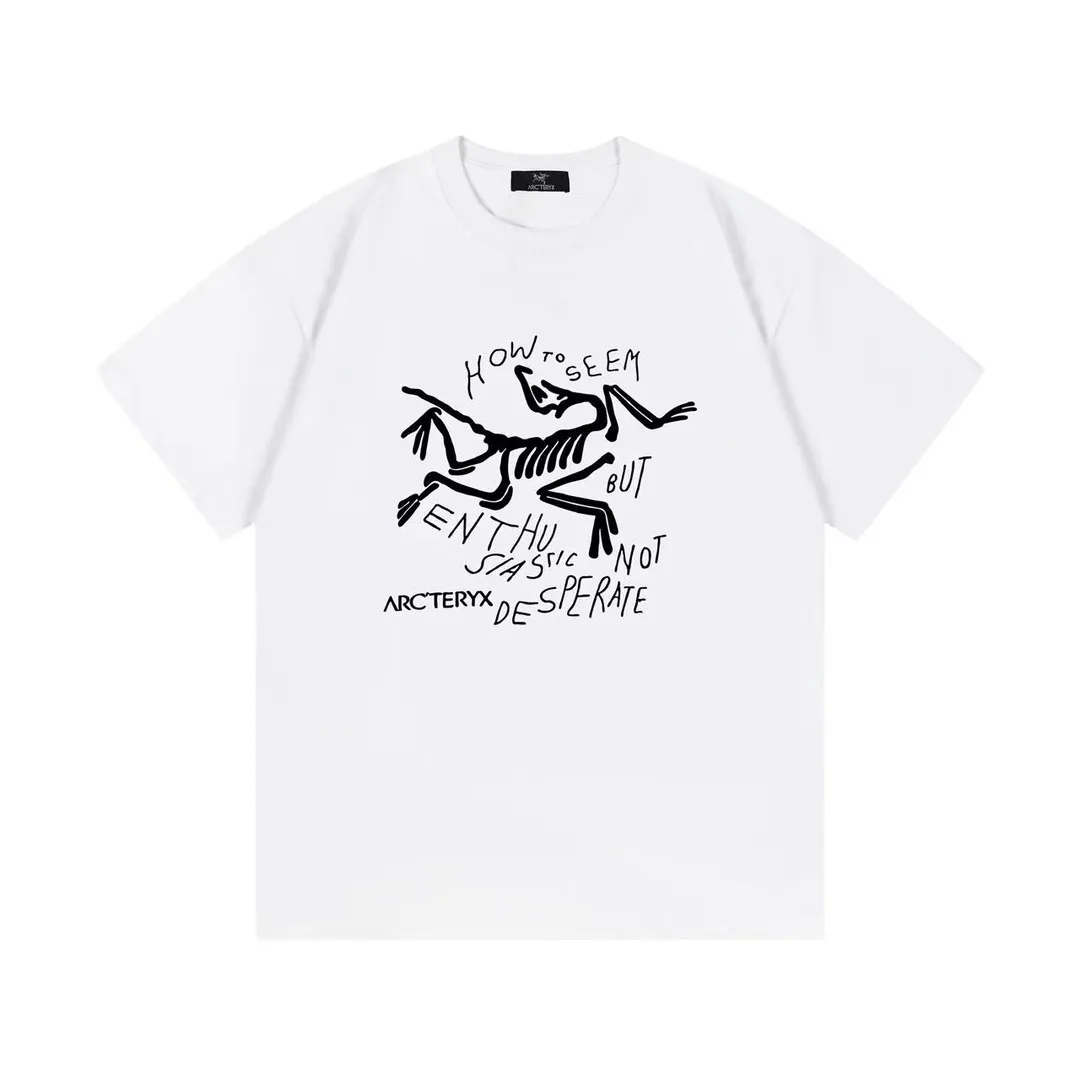 ） ARC TERYX 2025New Arrival logo Same Style t 100％ 32 ：White Size：XS S M L
